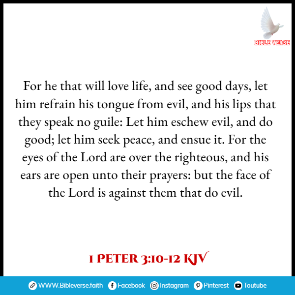 1 peter 3 10 12 kjv bible verses about honesty