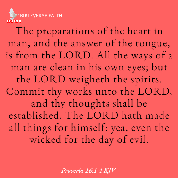proverbs 16 1 4 kjv bible verses about tthe future