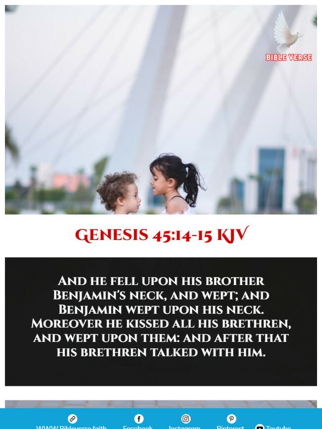 genesis 45 14 15 kjv bible verses about brothers