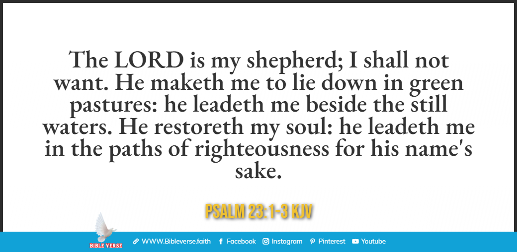 psalm 23 1 3 kjv bible verses about rest