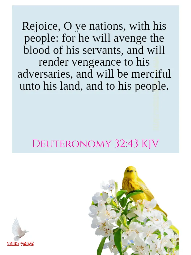 deuteronomy 32 43 kjv bible verses about revenge images
